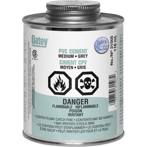 PVC Cement, 0.250 lbs, Brush-Top Can, Grey Buying Direct Corp.