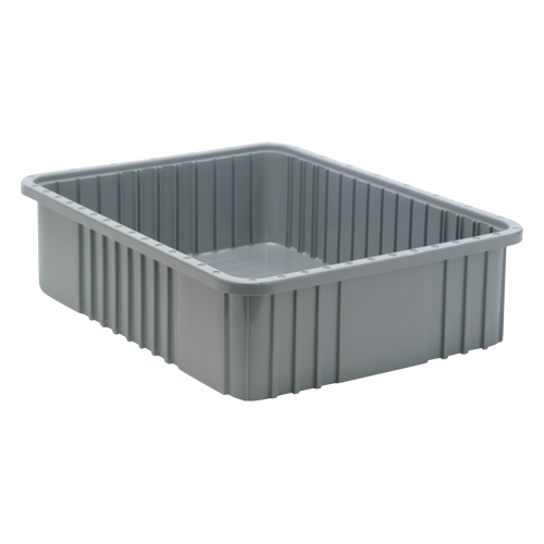 Contenants Divider Box, Plastique, 22,5" la x 17,5" p x 6" h, Gris Buying Direct Corp.