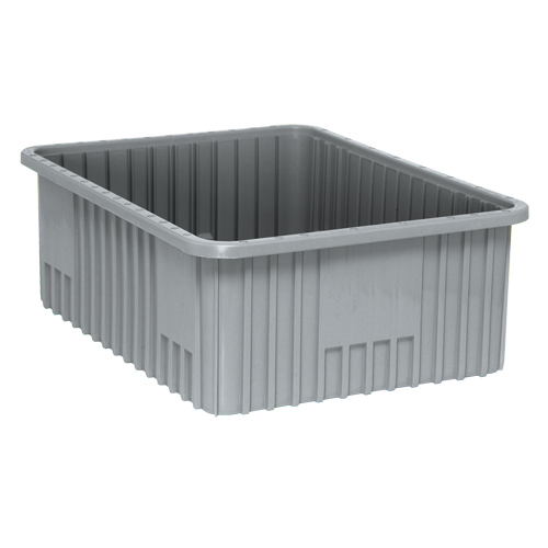 Contenants Divider Box, Plastique, 22,5" la x 17,5" p x 8" h, Gris Buying Direct Corp.
