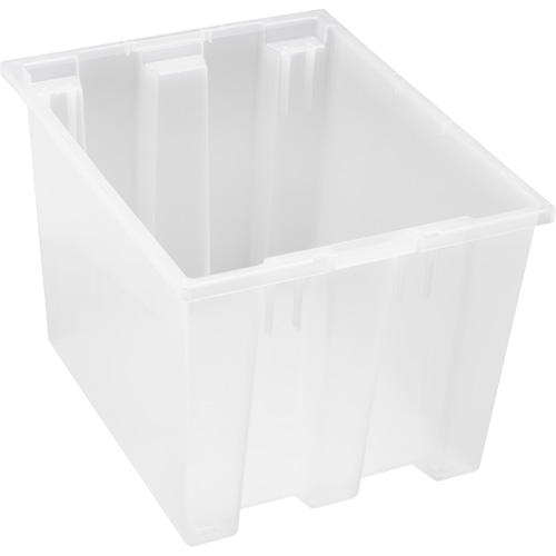 Heavy-Duty Stack & Nest Tote, 13" x 15.5" x 19.5", Clear Buying Direct Corp.