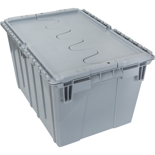 Contenant de distribution en plastique avec dessus basculant, 21,65" x 15,5" x 12,5", Gris Buying Direct Corp.