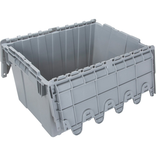 Contenant de distribution en plastique avec dessus basculant, 21,65" x 15,5" x 12,5", Gris Buying Direct Corp.