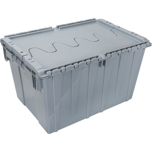 Contenant de distribution en plastique avec dessus basculant, 21,65" x 15,5" x 12,5", Gris Buying Direct Corp.