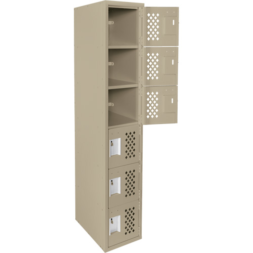 Assembled Lockerettes Clean Line Perforated Economy Lockers, 6 -tier, 18" x 72" x 12", Steel Buying Direct Corp.