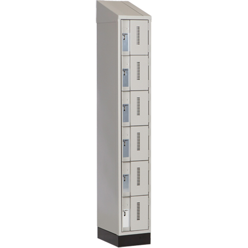 Concorde Heavy-Duty Lockers, 6 -tier, 12" x 18" x 82", Steel, Grey, Welded (Assembled) Buying Direct Corp.