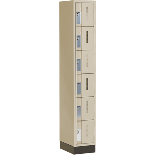 Concorde Heavy-Duty Lockers, 6 -tier, 12" x 18" x 76", Steel, Beige, Welded (Assembled) Buying Direct Corp.