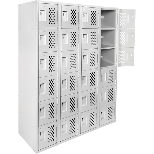 Clean Line Lockerettes, 6 -tier, Bank of 4, 18" x 72" x 12", Steel Buying Direct Corp.