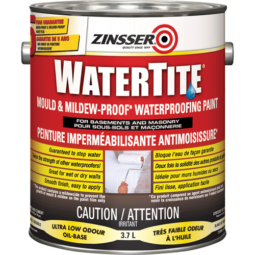 Watertite&reg; Mold & Mildew-Proof Waterproofing Paint, White, Eggshell, 3.78 L, Gallon Buying Direct Corp.