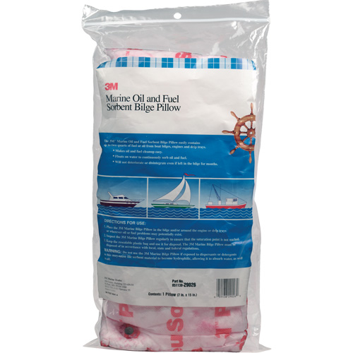 Marine Oil and Fuel Absorbent Bilge Pillow, Oil Only, 15" L x 7" W, 12.1 gal Absorbency/Pkg. Buying Direct Corp.