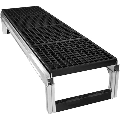 FOUNDATION Open Drainage Modular Aluminum Work Platform Kit, 18" W x 72" D, 400 lbs. Capacity, All-Welded Buying Direct Corp.