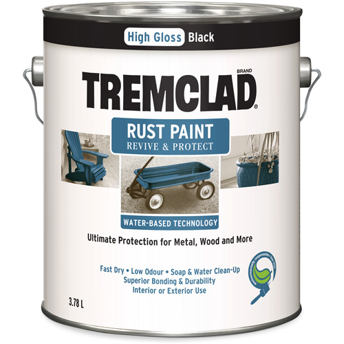 Peinture antirouille &agrave; base d'eau Tremclad, 3,78 L, Gallon, Noir Buying Direct Corp.