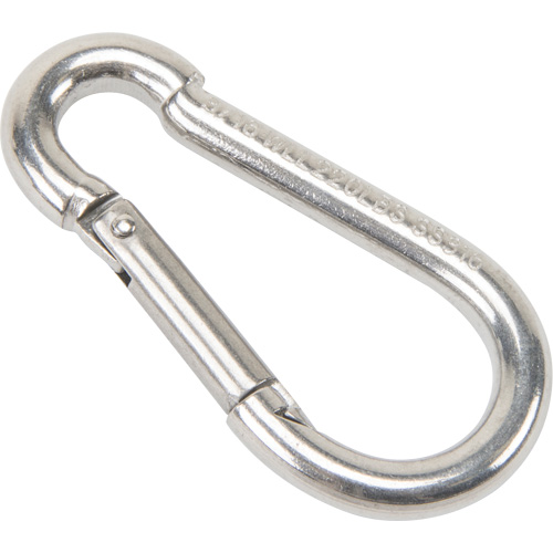 Stainless Steel Snap Hook, 220 lbs (0.11 tons) Working Load Limit, 3/16" Size, 5/16" Eye Buying Direct Corp.