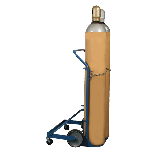 Professional Double Gas Cylinder Truck CC-2, Mold-on Rubber Wheels, 16-7/8" W x 7-1/4" L Base, 500 lbs. Buying Direct Corp.