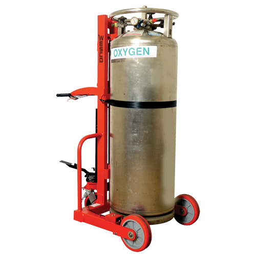 Hydraulic Large Liquid Gas Cylinder Cart HLCC, Polyurethane Wheels, 20" W x 20" D Base, 1000 lbs. Buying Direct Corp.