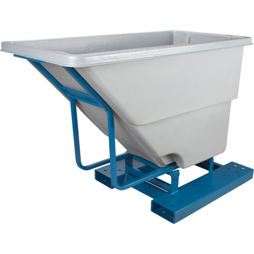 Self-Dumping Hopper, Polyethylene, 5/8 cu.yd., Grey Buying Direct Corp.