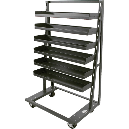 Single-Sided Heavy Duty A-Frame Cart with 6 Lipped Trays, 38" x 25" x 63", 2500 lbs. Capacity Buying Direct Corp.