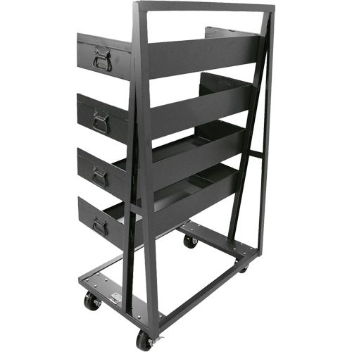 Single-Sided Heavy Duty A-Frame Cart with 4 Large Trays, 38" x 25" x 63", 2500 lbs. Capacity Buying Direct Corp.