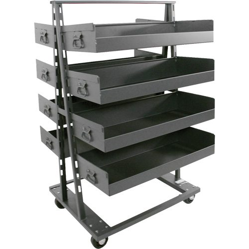 Double-Sided Heavy Duty A-Frame Cart with 8 Large Lipped Trays, 38" x 30" x 63", 2500 lbs. Capacity Buying Direct Corp.
