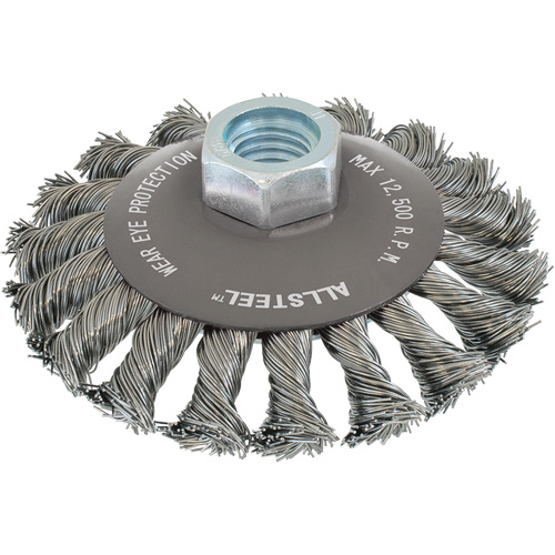 AllSteel Wire Brush, 4" Dia., 0.02" Fill, 5/8"-11 Arbor, Steel Buying Direct Corp.