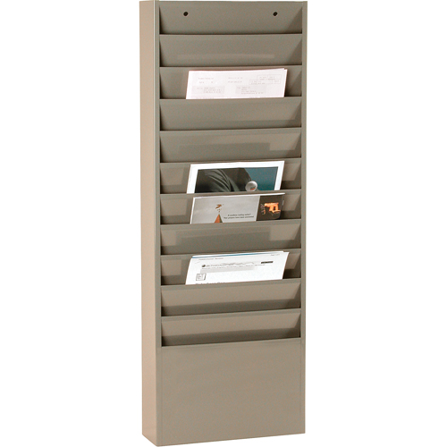 Literature Storage Racks, Stationary, 11 Slots, Steel, 13-1/4" W x 4-1/8" D x 36" H Buying Direct Corp.