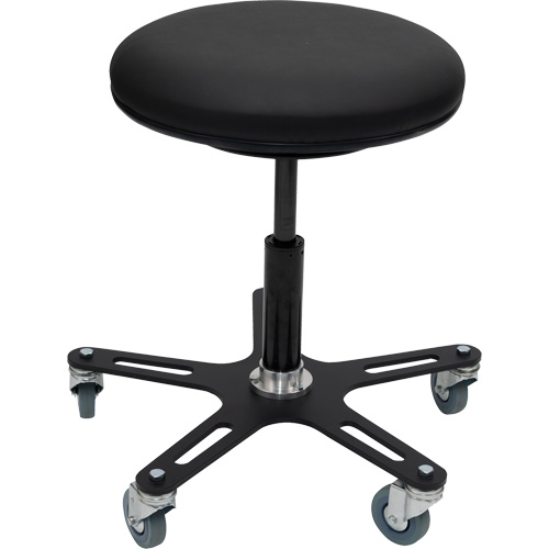 OmniStool Industrial Stool, Mobile, Adjustable, 22-1/2", Vinyl Seat Buying Direct Corp.