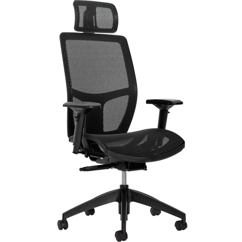 Format+ High-Back Weight-Sensing Synchro-Tilter with Headrest, Mesh, Black, 300 lbs. Capacity Buying Direct Corp.