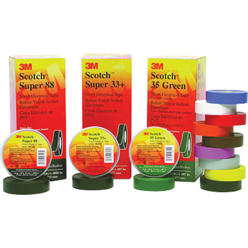 Scotch&reg; Super 33 Tape, 19 mm (3/4") x 20.1 m (66'), Black, 7 mils Buying Direct Corp.