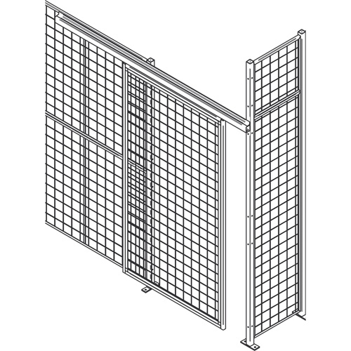 Porte &agrave; glissi&egrave;re standard pour cloison en treillis m&eacute;tallique, 4' la x 8' h Buying Direct Corp.
