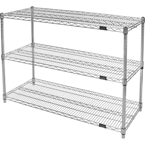Heavy-Duty Chromate Wire Shelving, 3 Tiers, 36" W x 33" H x 24" D Buying Direct Corp.