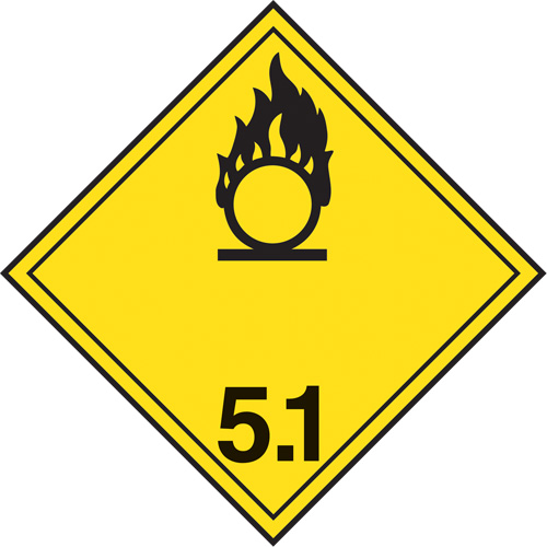 &eacute;tiquettes d'exp&eacute;dition TMD, Classe 5,1, Substances oxydantes, Vinyle Buying Direct Corp.