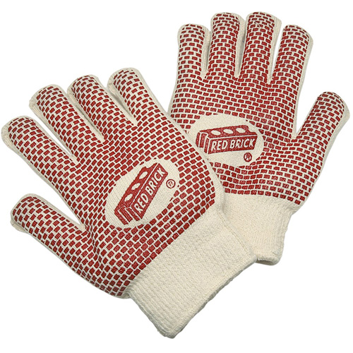 Gants r&eacute;versibles en tissu &eacute;ponge Red Brick, Coton, Deux c&ocirc;t&eacute;s, Calibre 10, Grand Buying Direct Corp.