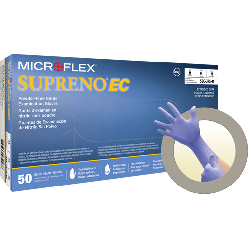 Gants Supreno EC, Moyen, Nitrile, 5,5-mil, Sans poudre, Mauve, Classe 2 Buying Direct Corp.