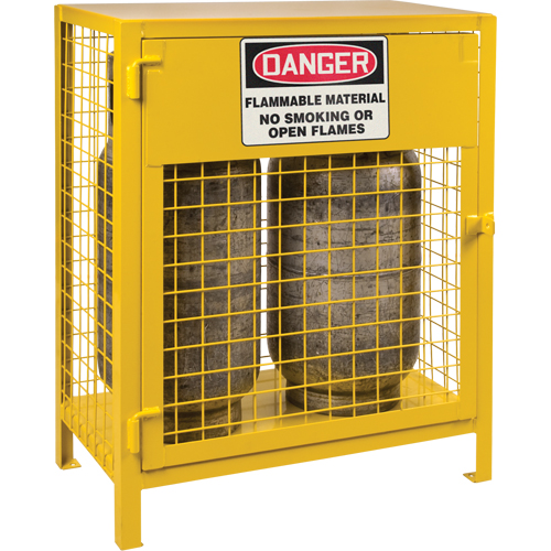 Gas Cylinder Cabinets, 2 Cylinder Capacity, 30" W x 17" D x 37" H, Yellow Buying Direct Corp.
