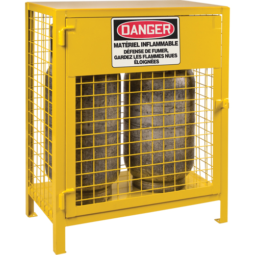 Gas Cylinder Cabinets, 2 Cylinder Capacity, 30" W x 17" D x 37" H, Yellow Buying Direct Corp.
