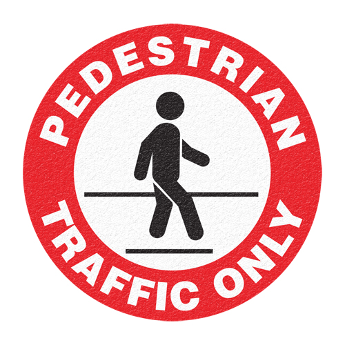 "Pedestrian Traffic Only" Floor Sign, Adhesive, English with Pictogram Buying Direct Corp.