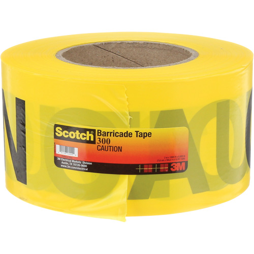 Scotch&reg; Buried Barricade Tape, English, 3" W x 1000' L, 2 mils, Black on Yellow Buying Direct Corp.