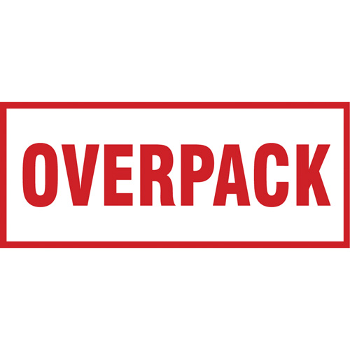 "Overpack" Handling Labels, 6" L x 2-1/2" W, Red on White Buying Direct Corp.
