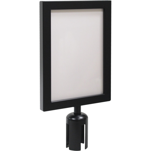 Cadre d'enseigne pour poteau de barri&egrave;re pour le contr&ocirc;le des foules, Noir Buying Direct Corp.