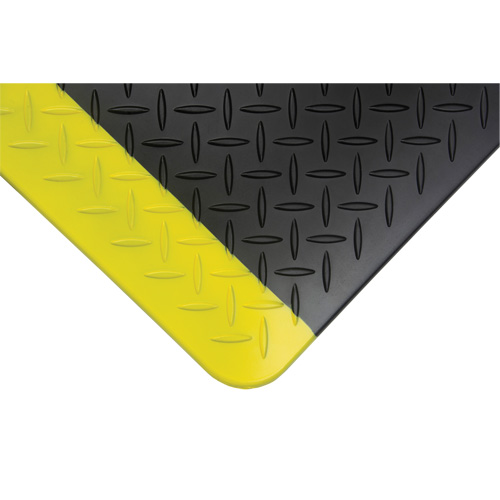 Tapis antifatigue, Losange, 1-2/3' x 3-1/4' x 3/4", Noir/Jaune, Polyur&eacute;thane Buying Direct Corp.