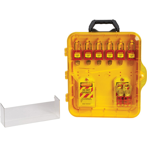 Lockout Station with Keyed Alike Nylon Safety Lockout Padlocks, Plastic Padlocks, 6 Padlock Capacity, Padlocks Included Buying Direct Corp.