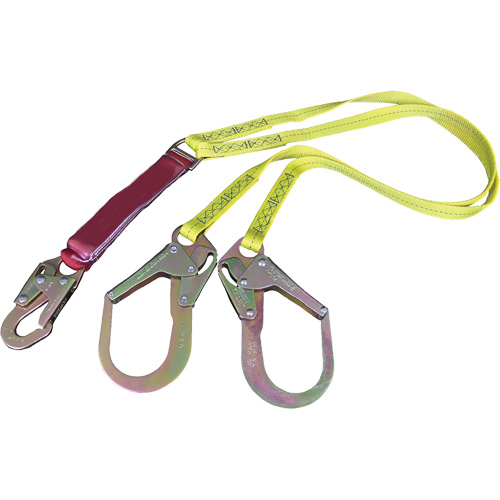 External Energy Absorber Lanyard with 2-1/4" Hooks, 6', Snap Hook Center, Snap Hook Leg Ends, Polyester Buying Direct Corp.