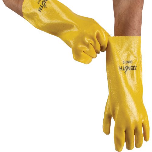 Rough-Finish Chemical-Resistant Gloves, Size 9, 14" L, PVC, Interlock Inner Lining, 47-mil Buying Direct Corp.