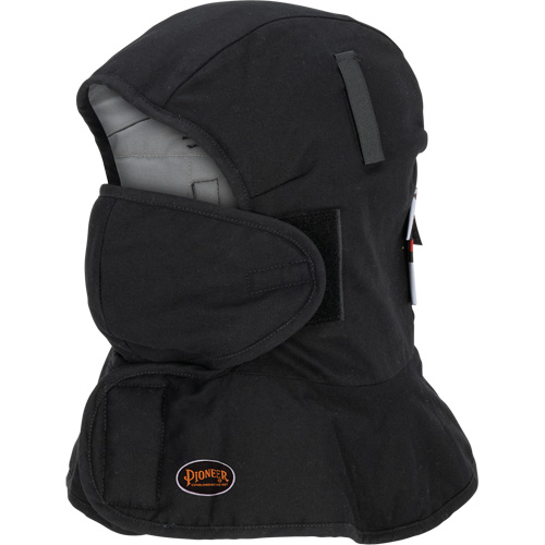 Doublure matelass&eacute;e ignifug&eacute;e Pioneer 765A pour casque de s&eacute;curit&eacute; avec un long cou et embout buccal amovible, Noir/Gris, Coton/FR-Tech/Modacrylique/Nylon Buying Direct Corp.