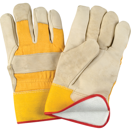 Abrasion-Resistant Winter-Lined Fitters Gloves, Large, Grain Cowhide Palm, Foam Fleece Inner Lining Buying Direct Corp.