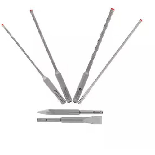 Rebar Demon SDS-Plus 4-Cutter Full Carbide Head Hammer Drill Bit & Chisel Set, 6 Pieces, Carbide Buying Direct Corp.