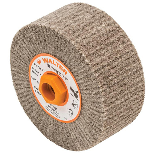 Tambour de conditionnement de surface Blendex, 4-1/2" dia. x 2" la, 5/8"-11 Arbre, Grain Fin Buying Direct Corp.