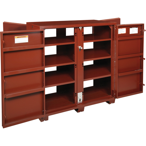 Jobsite Shelf Cabinet, Steel, 63.7 Cubic Feet, Red Buying Direct Corp.