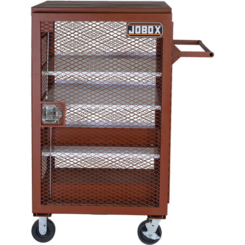 Mobile Mesh Cabinet, Steel, 22 Cubic Feet, Red Buying Direct Corp.