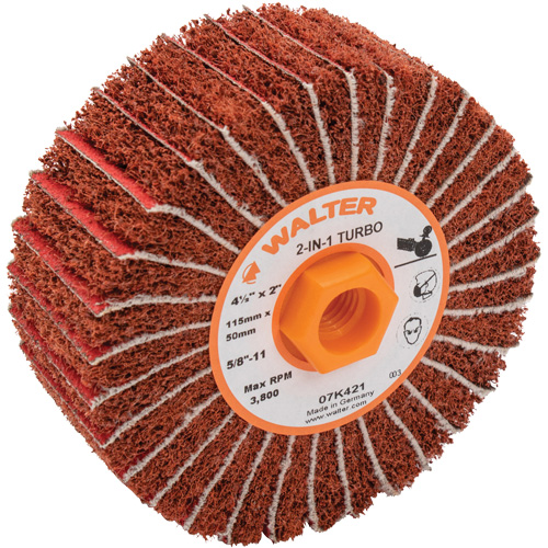 Tambours turbo Two-In-One, 4-1/2" dia. x 2" la, 5/8"-11 Arbre, Grain 60 Buying Direct Corp.