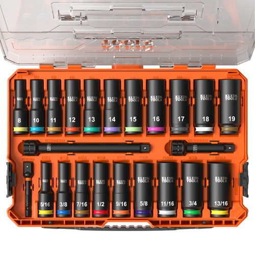 KNECT Drive Socket Set, 23 Pcs, Impact, 3/8" Drive Size, Deep Buying Direct Corp.